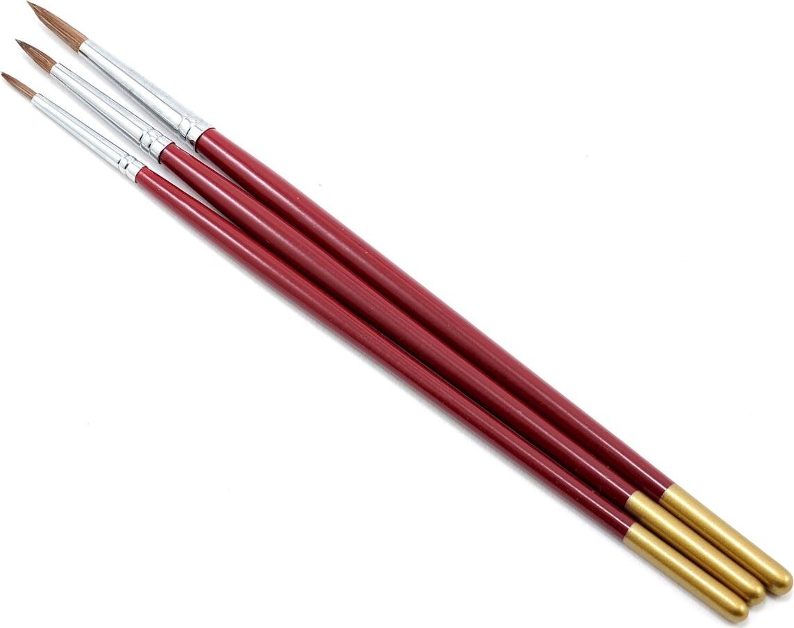 Atlas Brush Red Sable Round Brush Set (3)